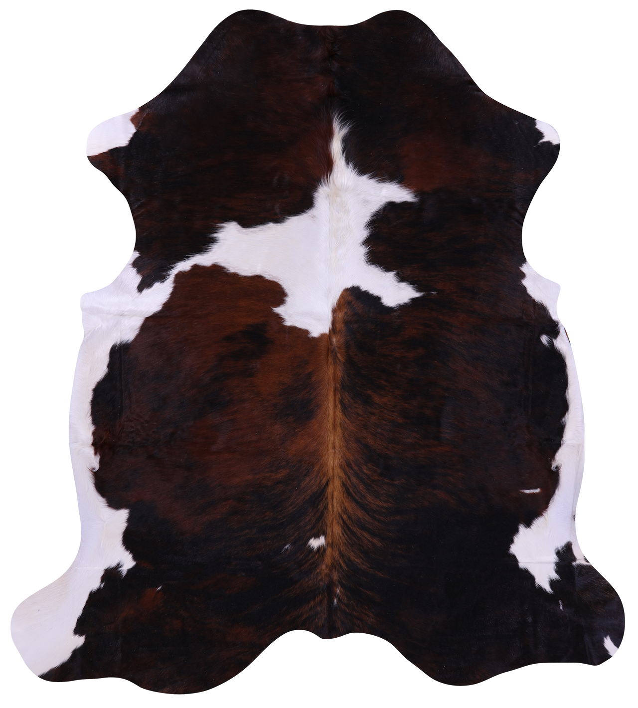 Tricolor Natural Cowhide Rug - XLarge 7'2"H x 6'5"W