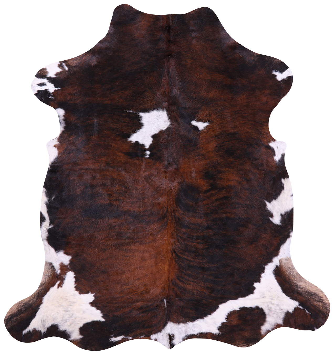 Tricolor Natural Cowhide Rug - XLarge 7'3"H x 6'9"W