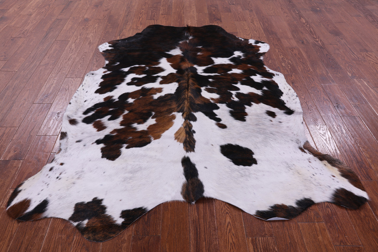 Tricolor Natural Cowhide Rug - Large 6'9"H x 5'10"W