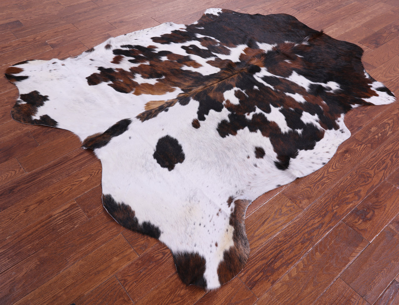 Tricolor Natural Cowhide Rug - Large 6'9"H x 5'10"W