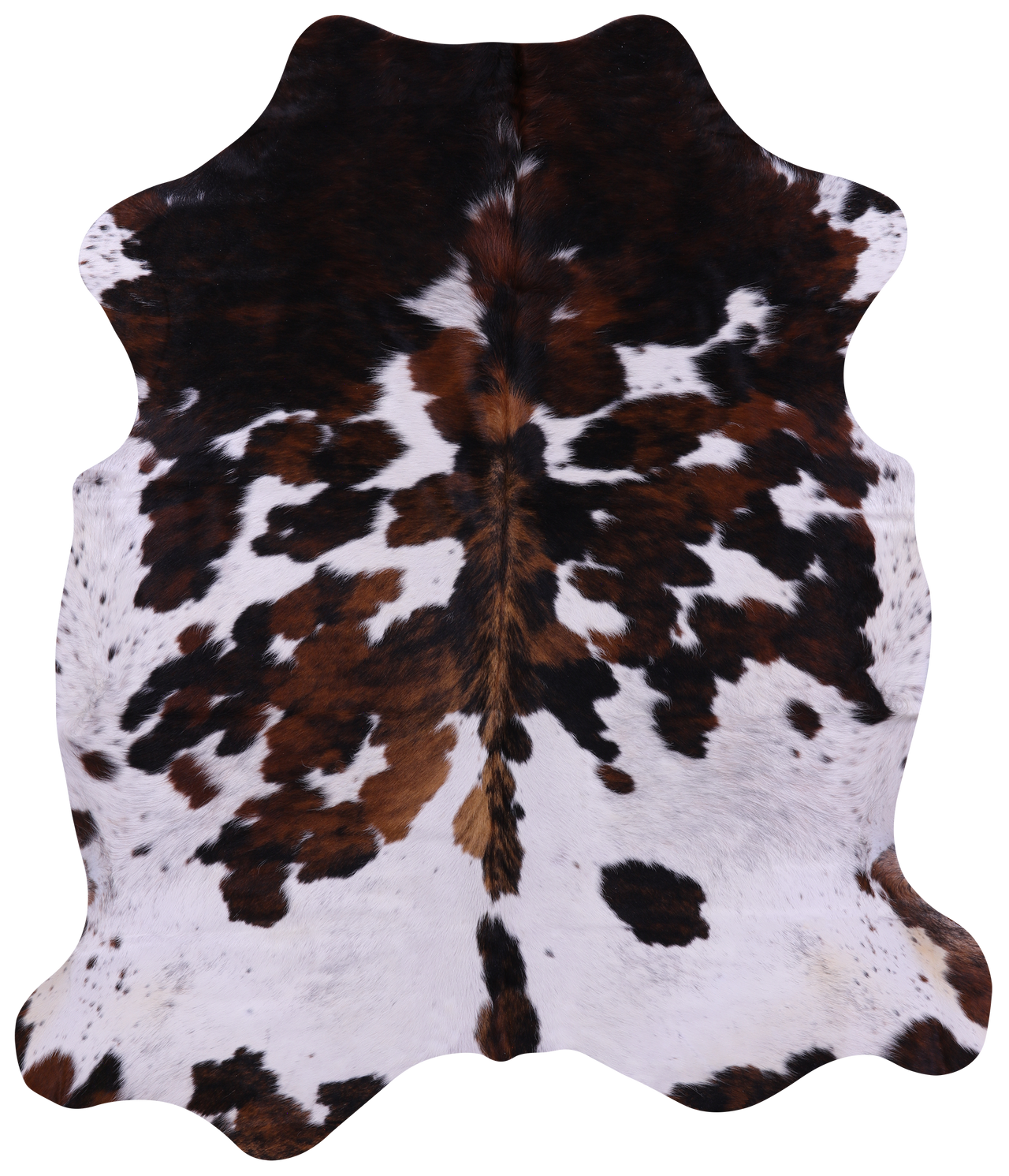 Tricolor Natural Cowhide Rug - Large 6'9"H x 5'10"W