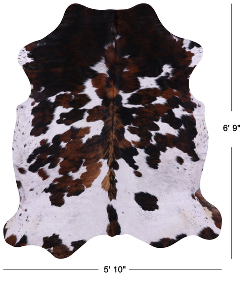Tricolor Natural Cowhide Rug - Large 6'9