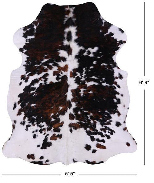 Tricolor Natural Cowhide Rug - Large 6'9