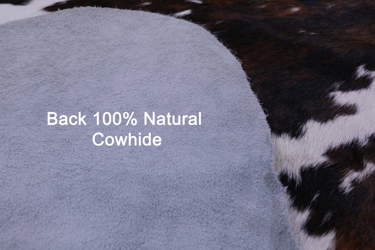 Tricolor Natural Cowhide Rug - XLarge 7'6"H x 6'9"W