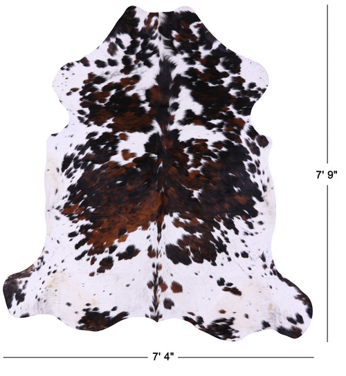Salt & Pepper Natural Brown Cowhide Rug - XX-Large 7'9