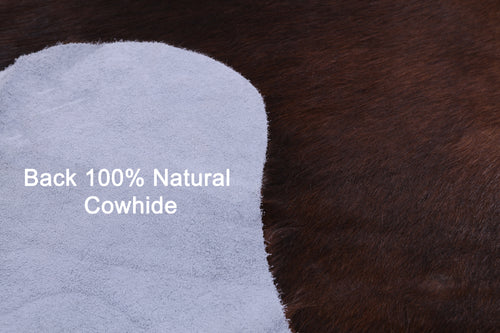 Brown & White Natural Cowhide Rug - Large 6'9