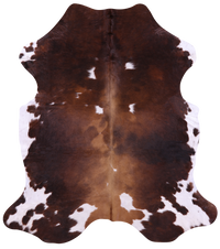 Thumbnail for Brown & White Natural Cowhide Rug - Large 6'9