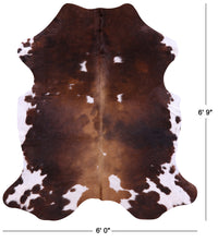 Thumbnail for Brown & White Natural Cowhide Rug - Large 6'9