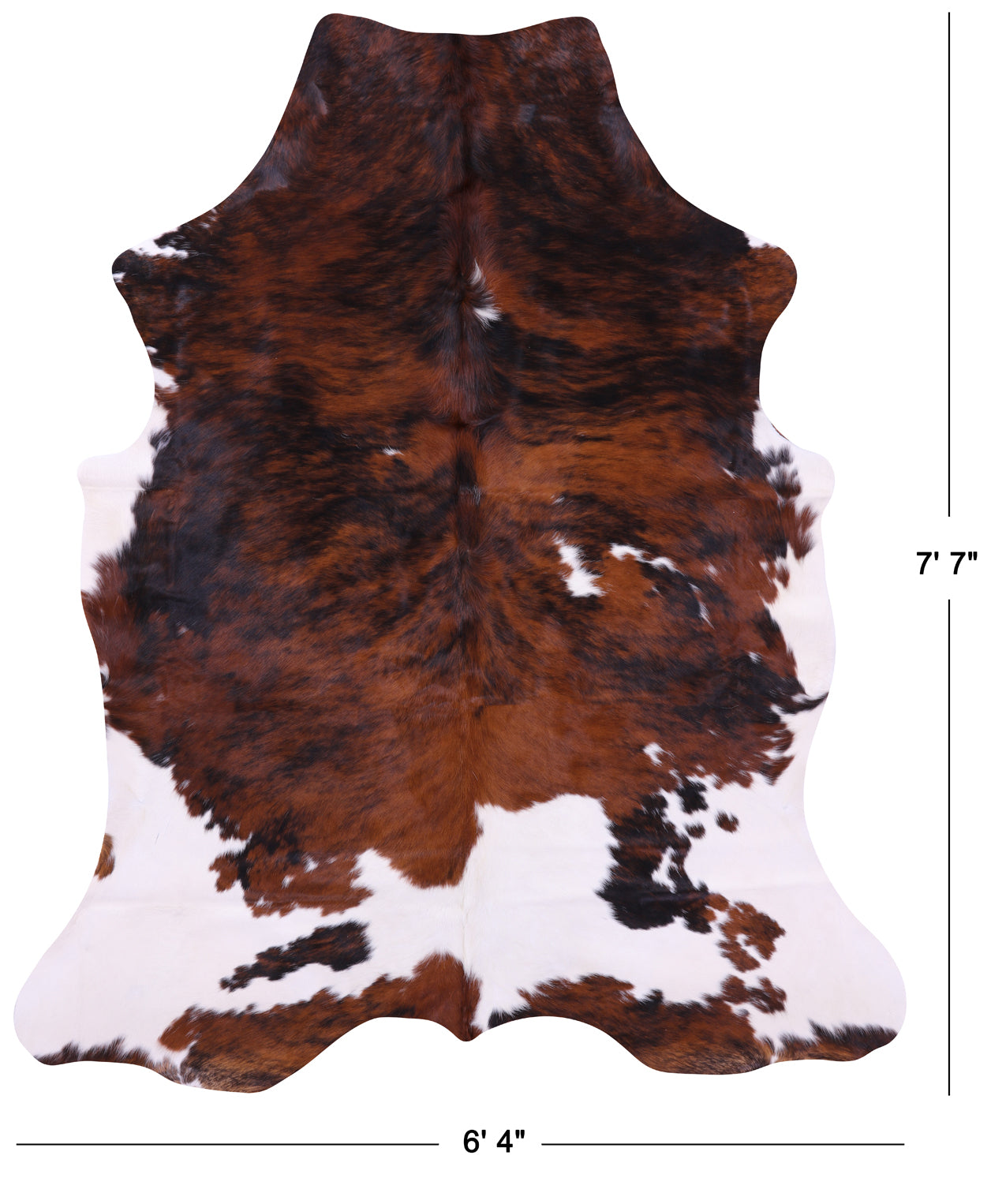 Tricolor Natural Cowhide Rug - XLarge 7'7"H x 6'4"W