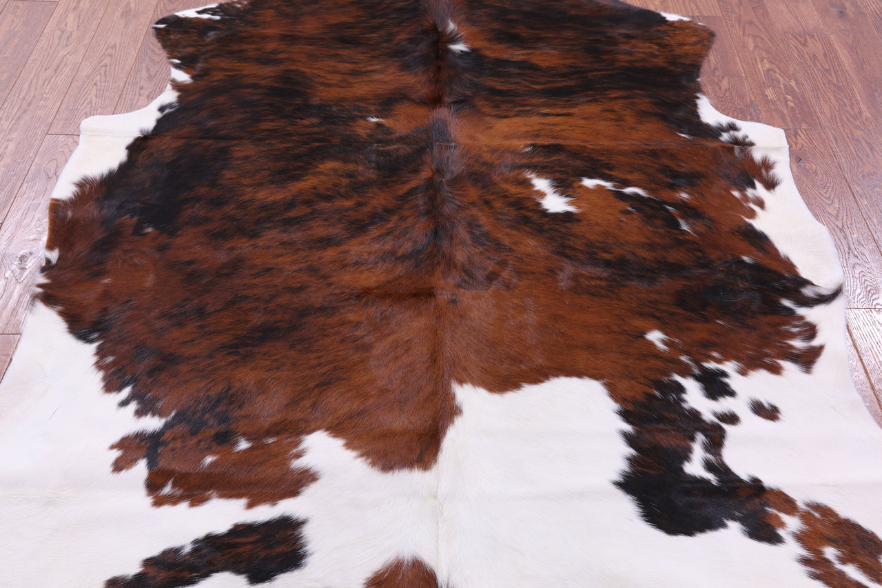 Tricolor Natural Cowhide Rug - XLarge 7'7"H x 6'4"W