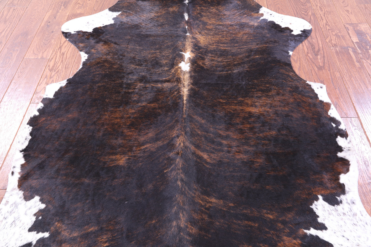 Dark Brindle Natural Cowhide Rug - Large 6'6"H x 5'7"W