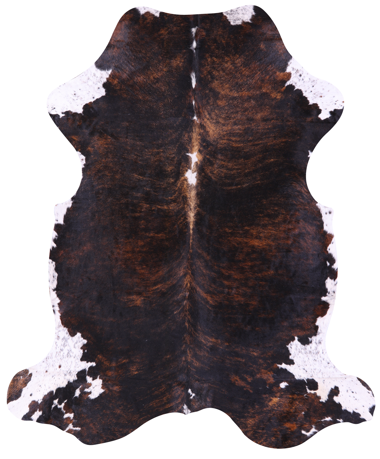 Dark Brindle Natural Cowhide Rug - Large 6'6"H x 5'7"W