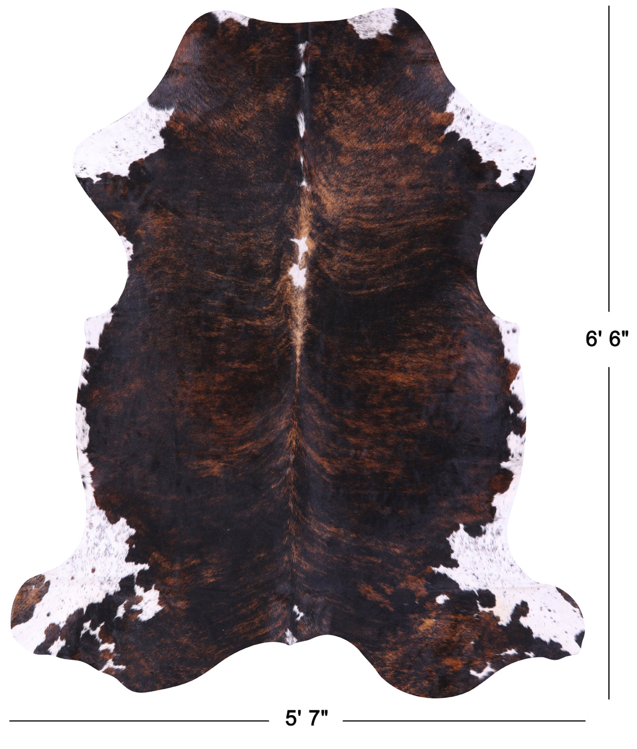 Dark Brindle Natural Cowhide Rug - Large 6'6"H x 5'7"W