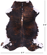 Thumbnail for Dark Brindle Natural Cowhide Rug - Large 6'6