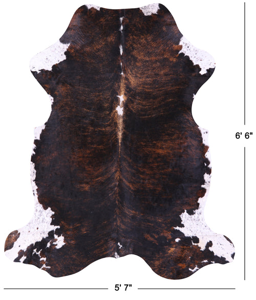 Dark Brindle Natural Cowhide Rug - Large 6'6