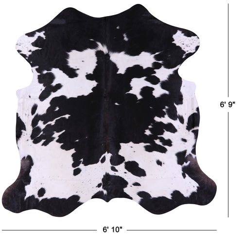 Black & White Natural Cowhide Rug - Large 6'9