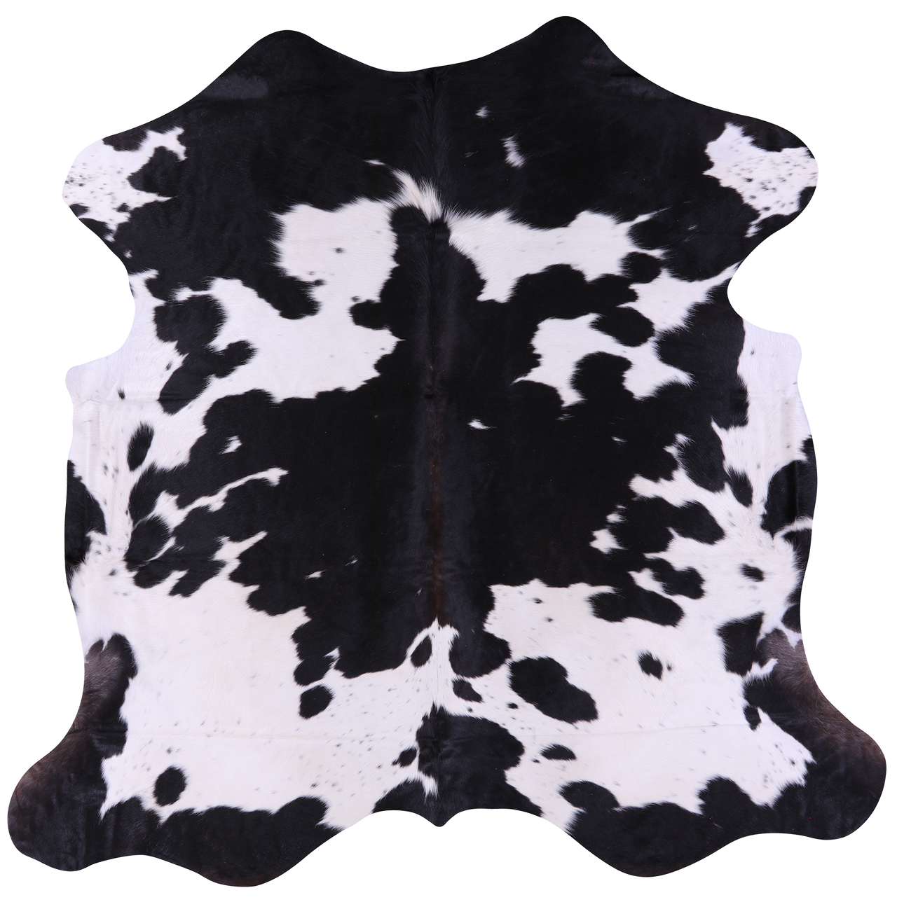 Black & White Natural Cowhide Rug - Large 6'9"H x 6'10"W