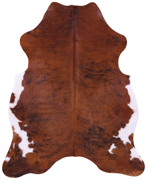 Brown & White Natural Cowhide Rug - Large 6'9