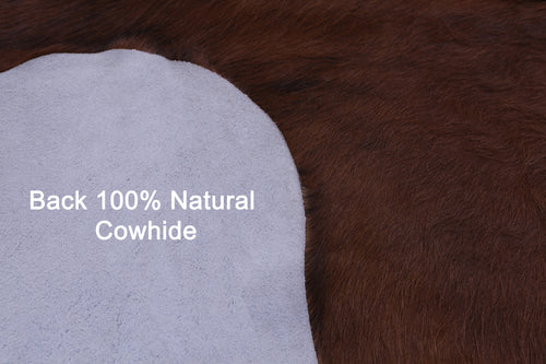 Brown & White Natural Cowhide Rug - Large 6'9