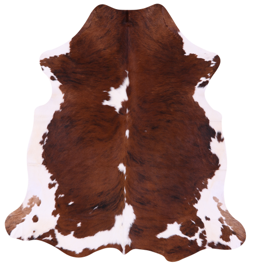 Brown & White Natural Cowhide Rug - Large 6'9