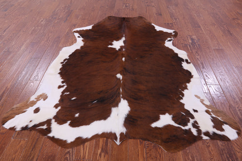 Brown & White Natural Cowhide Rug - Large 6'9