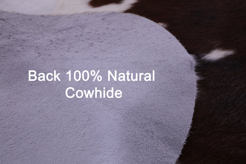 Brown & White Natural Cowhide Rug - Large 6'9