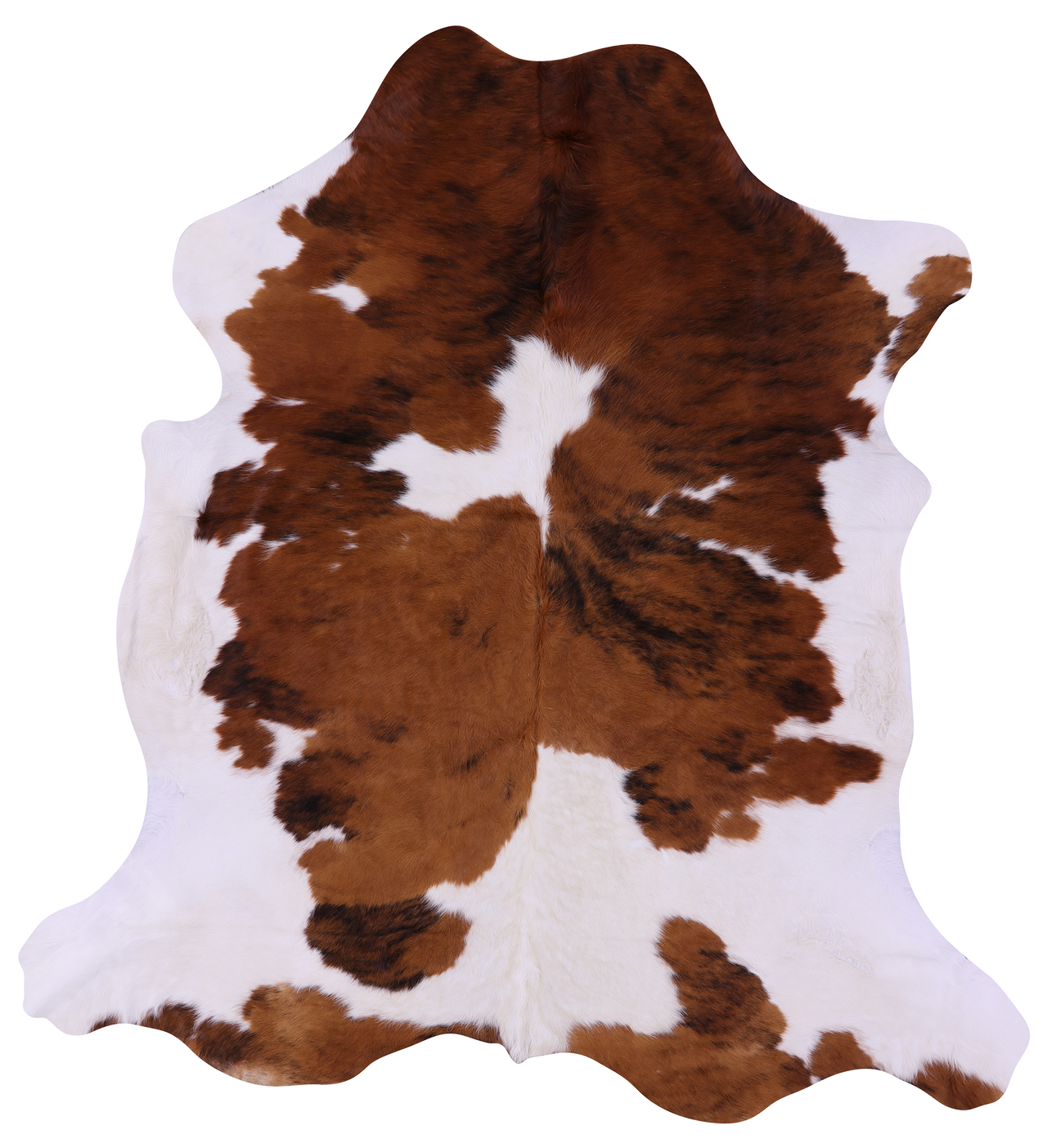 Brown & White Natural Cowhide Rug - X-Large 7'4"H x 6'10"W