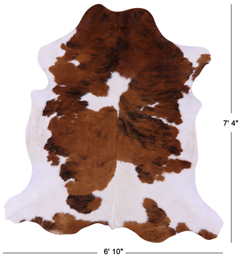 Brown & White Natural Cowhide Rug - X-Large 7'4