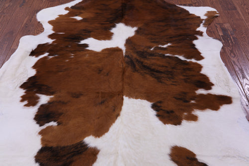 Brown & White Natural Cowhide Rug - X-Large 7'4