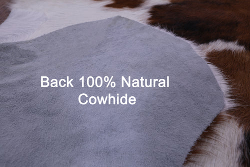 Brown & White Natural Cowhide Rug - X-Large 7'4