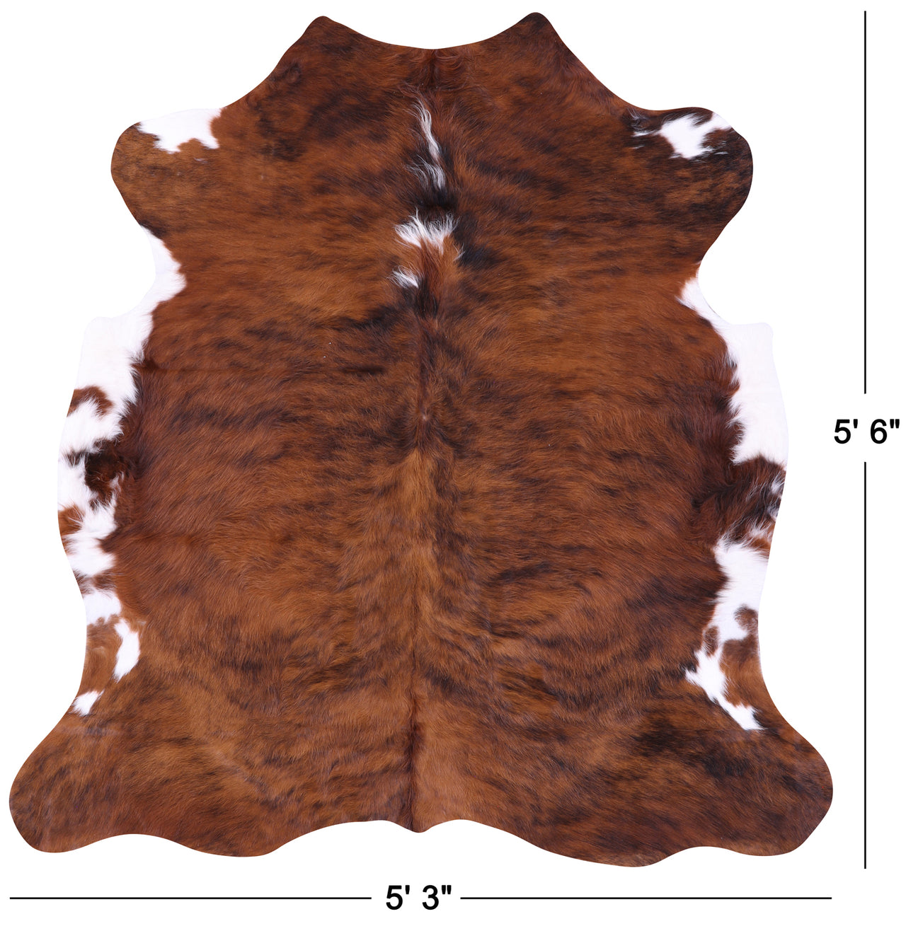 Brindle Natural Cowhide Rug - Small 5'6"H x 5'3"W