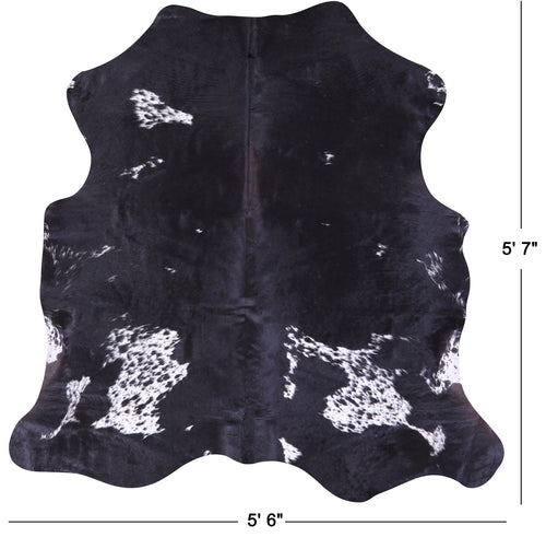 Black Salt & Pepper Natural Cowhide Rug - Small 5'7