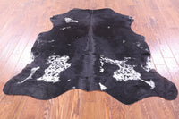 Thumbnail for Black Salt & Pepper Natural Cowhide Rug - Small 5'7