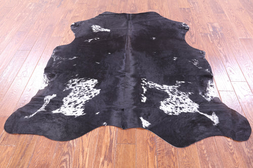 Black Salt & Pepper Natural Cowhide Rug - Small 5'7