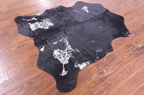 Black Salt & Pepper Natural Cowhide Rug - Small 5'7