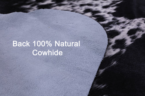 Black Salt & Pepper Natural Cowhide Rug - Small 5'7