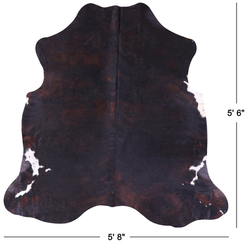 Dark Brown Natural Cowhide Rug - Small 5'6