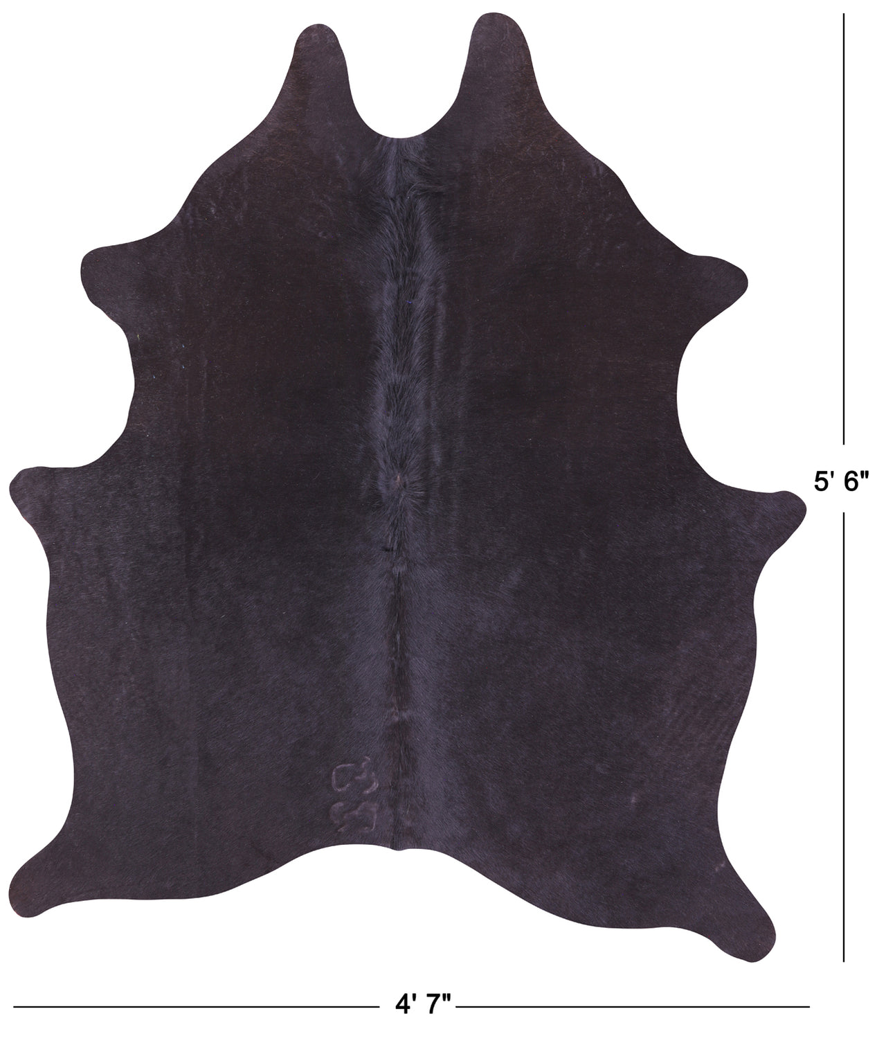 Black Natural Cowhide Rug - Small 5'6"H x 4'7"W