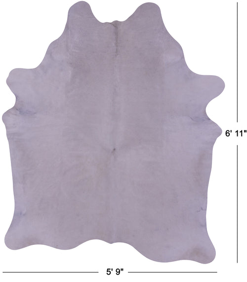 White Natural Cowhide Rug - Large 6'11