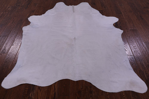 White Natural Cowhide Rug - Large 6'11