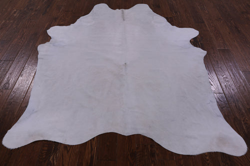 White Natural Cowhide Rug - X-Large 8'0