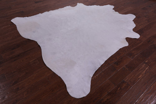 White Natural Cowhide Rug - X-Large 8'0