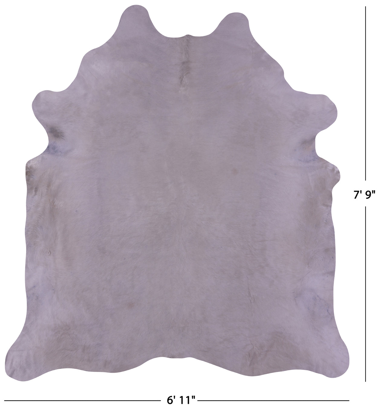 White Natural Cowhide Rug - XLarge 7'9"H x 6'11"W