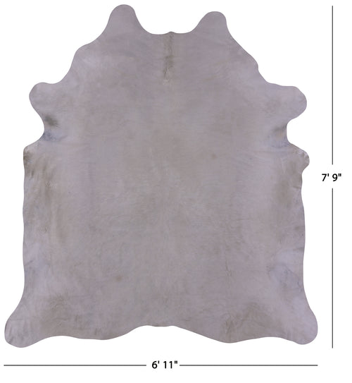 White Natural Cowhide Rug - X-Large 7'9