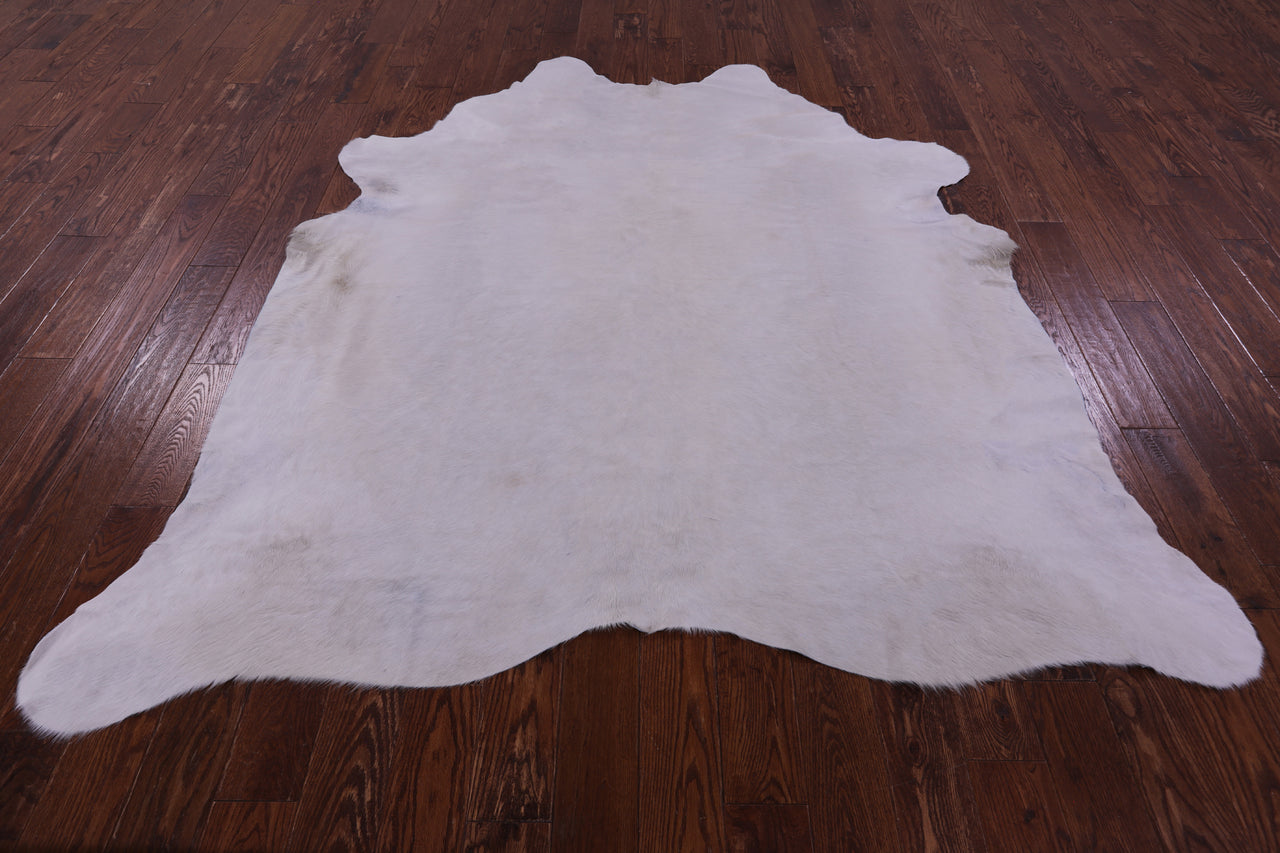 White Natural Cowhide Rug - XLarge 7'9"H x 6'11"W