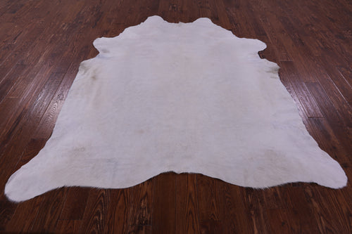 White Natural Cowhide Rug - X-Large 7'9