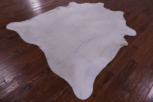 White Natural Cowhide Rug - X-Large 7'9