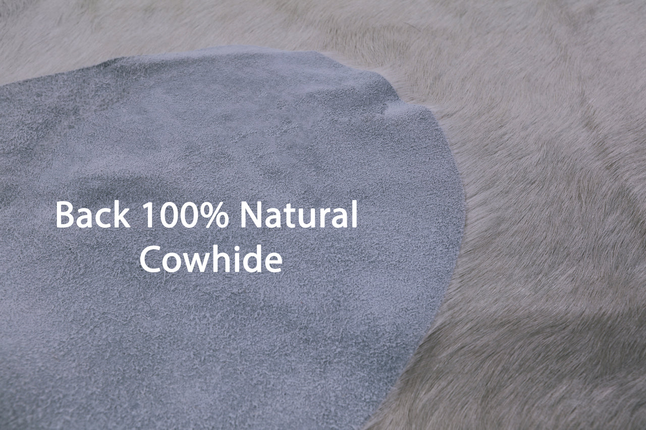 White Natural Cowhide Rug - X-Large 7'9"H x 6'11"W