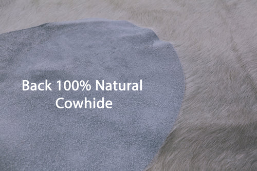 White Natural Cowhide Rug - X-Large 7'9