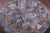Abstract Round Patchwork Printed Natural Cowhide Rug - 4' 0" x 4' 0"